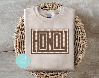 Western Howdy PNG, Howdy con estampado retro para sublimación, Howdy a cuadros PNG, Howdy boho PNG, Diseño retro de Howdy, Vaquera sureña, Rodeo PNG