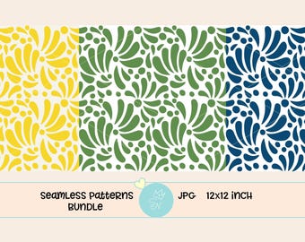 Paquete de patrones sin costuras de Talavera, diseños de Talavera, estilo talavera, papel digital mexicano, patrón de azulejos españoles, arte de azulejos, decoración de Talavera