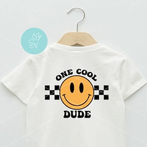 One Cool Dude PNG, Kids birthday png, Happy birthday png, Boys png, Groovy png, Cool birthday, Retro birthday design, Trendy toddler - PNG