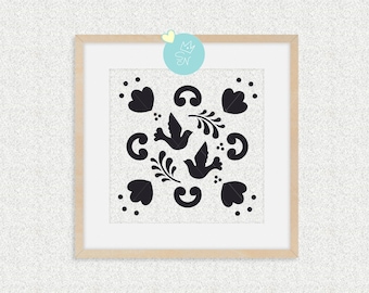 Talavera SVG, Azulejo de Talavera PNG, Diseño de flores de Talavera, Estilo talavera, Svg mexicano, Patrón de azulejos de granja española, Decoración de pájaros de Talavera