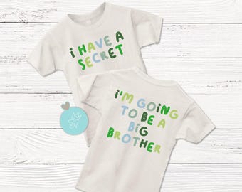 Tengo un secreto, Gran Hermano PNG Gran Hermano PNG, Promovido a Gran Hermano, Futuro Hermano, Regalo de anuncio de embarazo de bebé, Diseño frontal y posterior