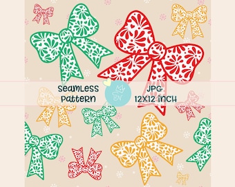 Patrón sin costuras de Talavera, lazos Coquette con colores mexicanos, diseño de lazos Estilo Talavera, papel digital mexicano, estampado de azulejos españoles, Preppy JPG