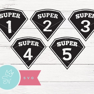 Anniversaire de super-héros SVG, 1 2 3 4 5 svg d'anniversaire, c'est mon anniversaire SVG, anniversaire toute la journée, svg d'anniversaire pour enfants, super anniversaire svg - lot de 5 SVG