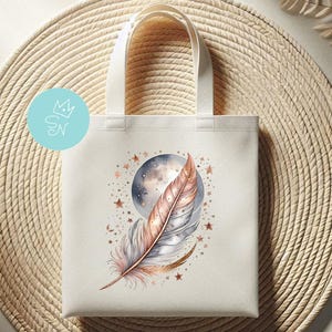 Boho png, boho-sublimatieontwerp, bohoveer png, astrologiesublimatie, mystiek, hemels, aquarelveer, maan en sterren - png
