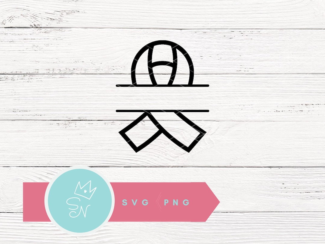 Split Ribbon Png Awareness Ribbon Monogram SVG PNG, Split Name Frame, Split Monogram SVG ...