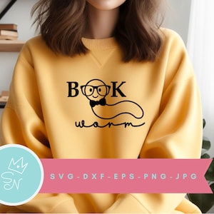 Book worm SVG, Caterpillar svg, Book club svg, Reading svg, Book lover svg, Librarian svg, Bookish svg, One more chapter svg - 5 FILES