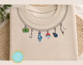 Fishing necklace PNG, Cute Fishing png, Charms png, Fishing mini icons, Fishing doodles, Fishing lovers shirt, Girly fishing, Fishermen gift