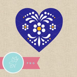 Corazón de Talavera PNG, Diseño de talavera mexicana, Patrón de corazón de azulejo tradicional español, Corazón de Talavera PNG, Corazón floral azul, Puntos de Talavera