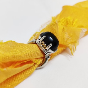 Natural Black Star Ring, 925 Sterling Silver Ring, Black Gemstone Ring, Anniversary Gift, Silver Jewelry for Her, Gift Idea for Her