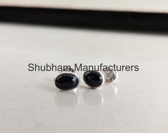 Black Onyx Studs Earrings, 925 Sterling Silver Studs for Girls, Tiny Black Onyx Earrings, Onyx Post Earrings, Tiny Studs, Birthstone Jewelry