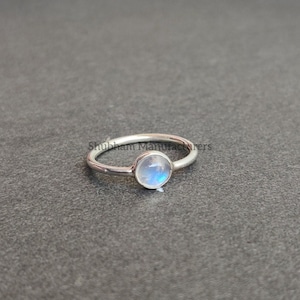 Rainbow Moonstone Ring, 925 Sterling Silver Ring, Tiny Moonstone Minimalist Ring, Dainty Gemstone Ring, Birthstone Ring, Simple Ring for Her