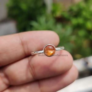 Sun Stone Ring, 925 Sterling Silver Ring, Sunstone Jewelry, Natural Gemstone Ring, Handmade Gift for Her, Silver Stacking Ring, Women&#39;s Ring