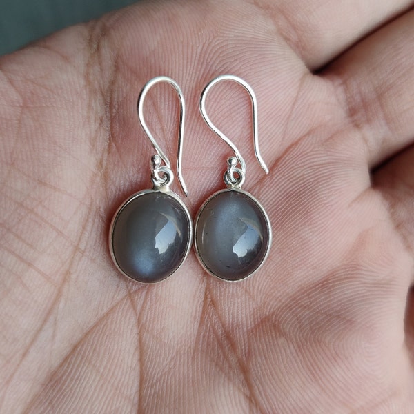 Grey Moonstone Drop Earrings main image 0