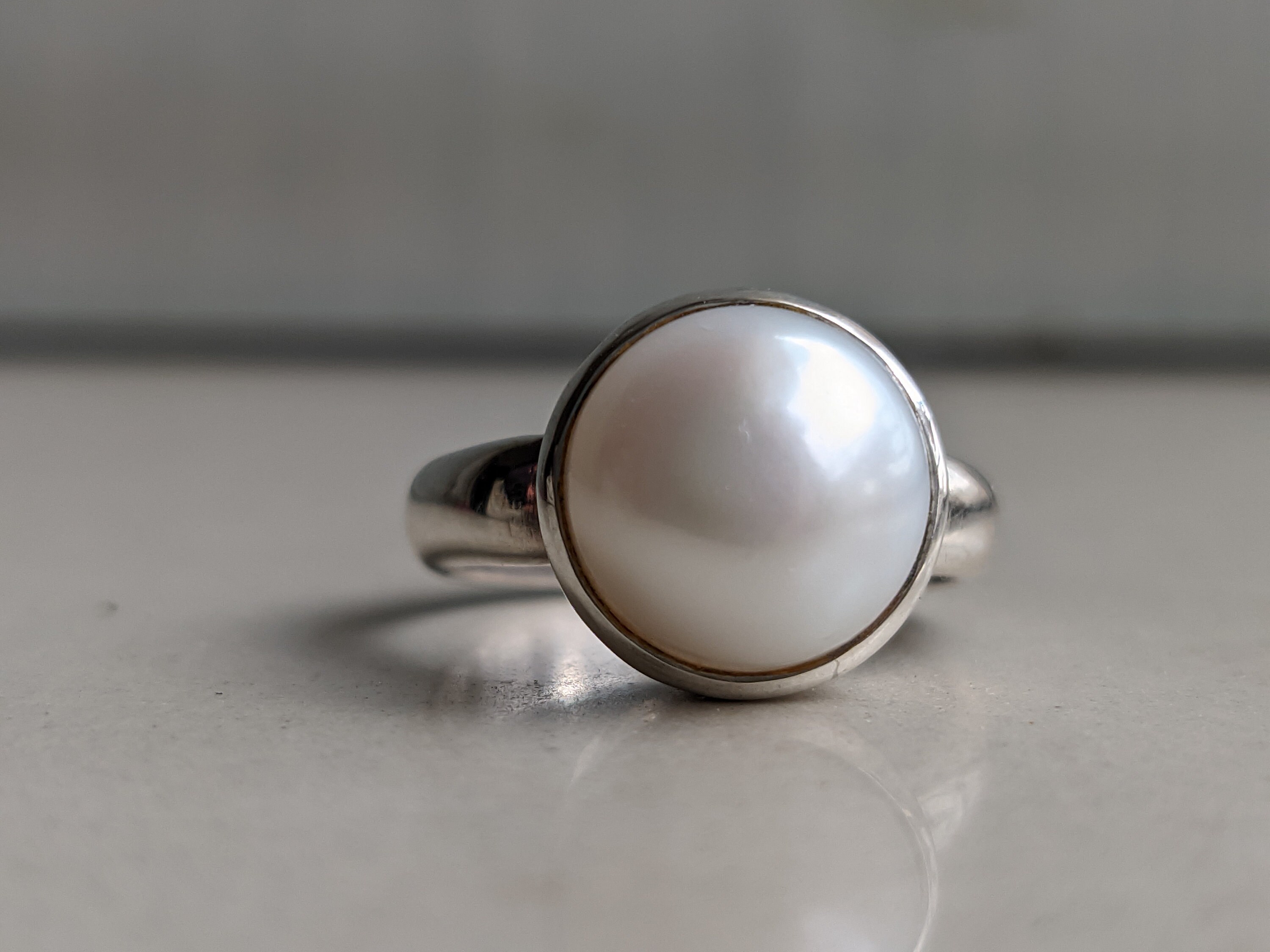 Pearl Silver Ring White Pearl Ring Sterling Silver Handmade Etsy