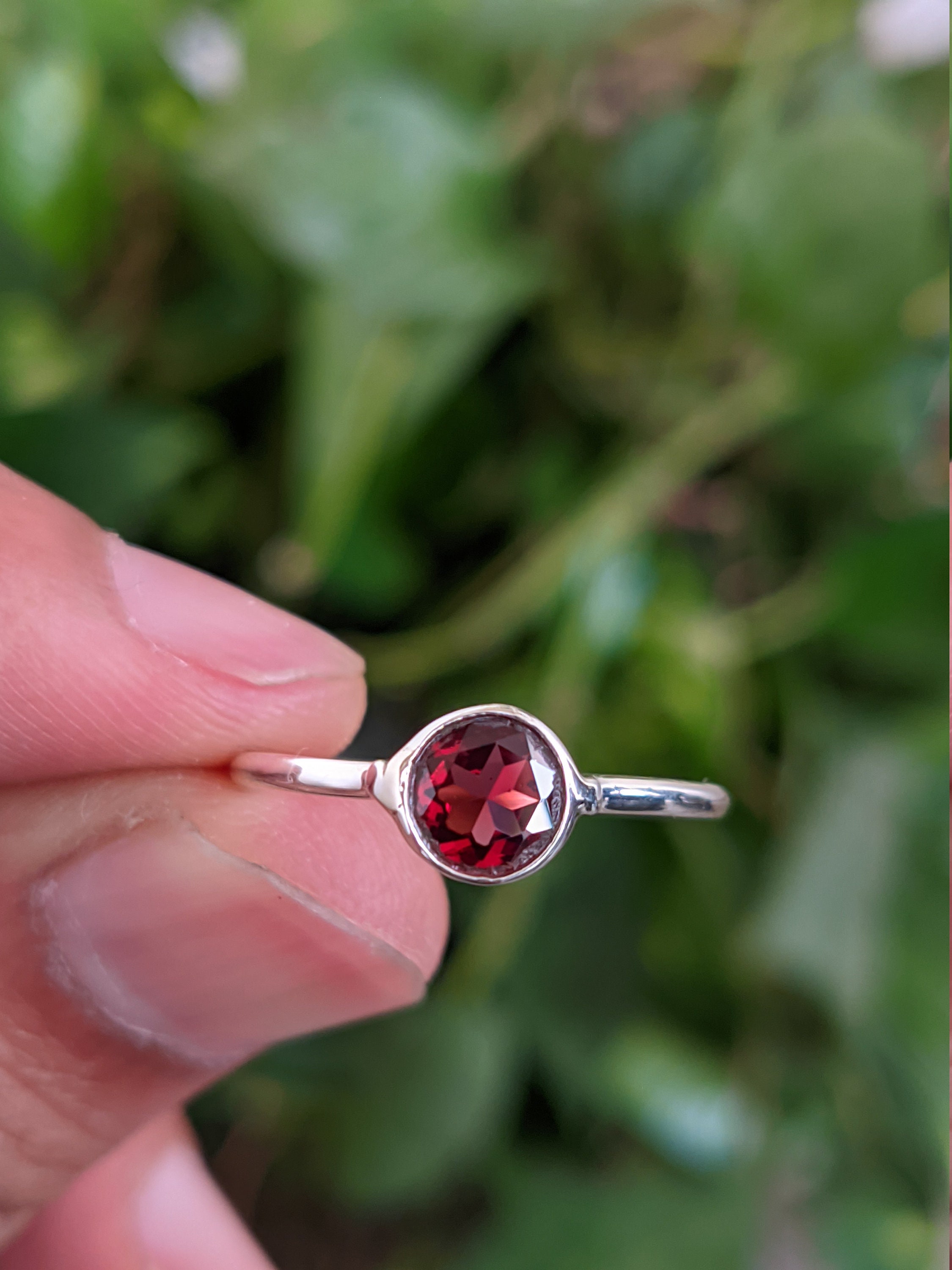 Birthstone Ring 925 Sterling Silver Dainty Silver Etsy