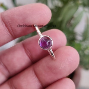 Amethyst Ring, 925 Sterling Silver Ring, Purple Amethyst Jewelry, Natural Gemstone Ring, Birthstone Gift for Her, February Birthstone Ring