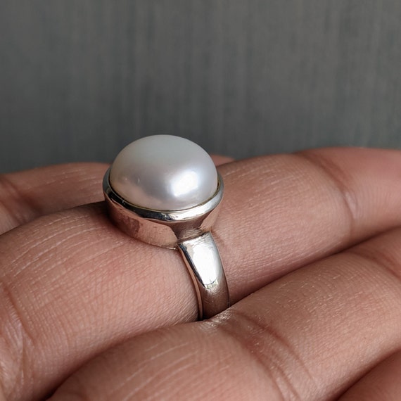 Piatta 925 Silver Flat Pearl Ring by Notteluna – AUMI 4