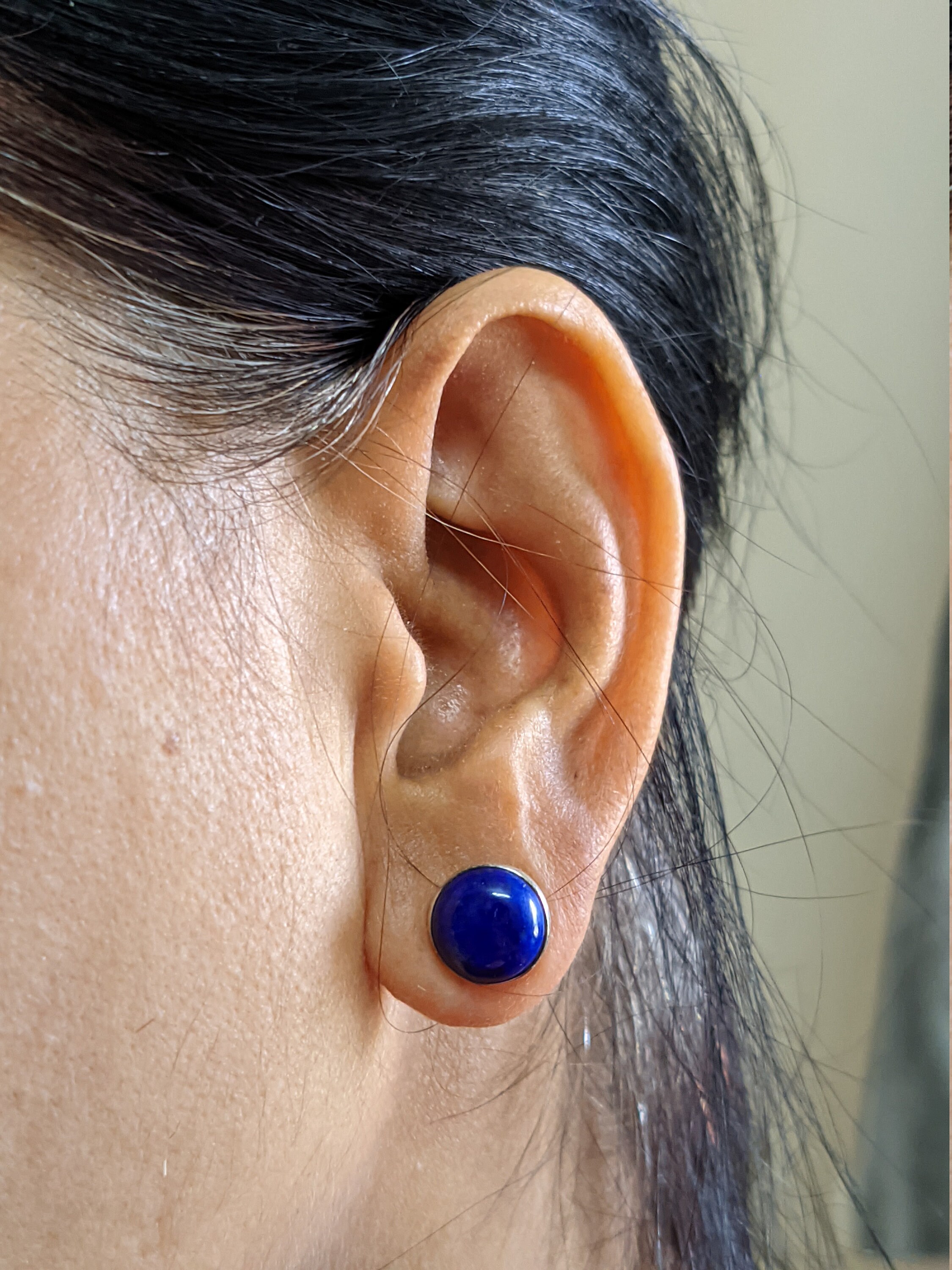 Lapislazzuli orecchini in argento Sterling – pietra Dimensioni 10 x 14 mm