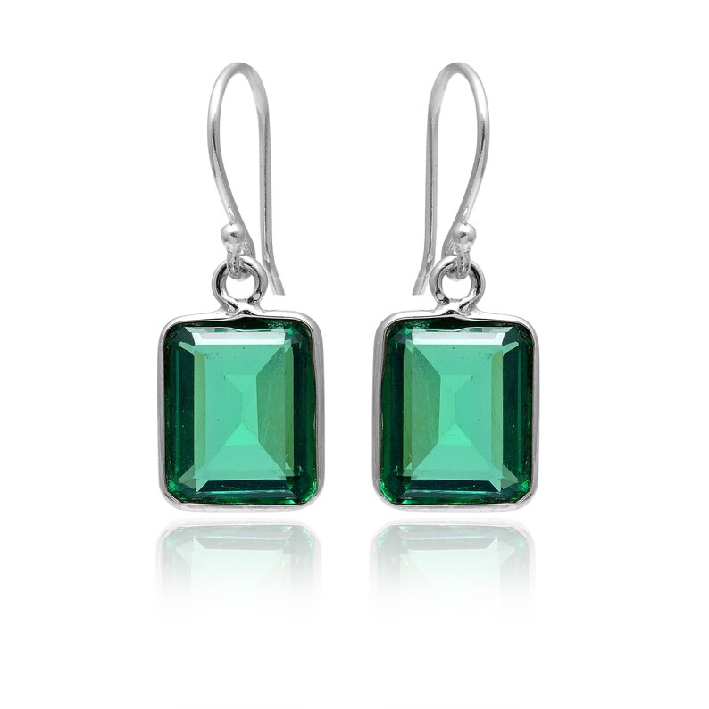 Gift for Her Emerald Hydro Earrings Drop /& Dangle Earrings Bridesmaid Earring Gift 925 Sterling Silver Jewelry