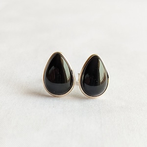Black Onyx Stud Earrings, 925 Sterling Silver Studs, Wedding Bridesmaid Gift, Minimalist Studs, Jewelry for Her, Gemstone Studs for Her