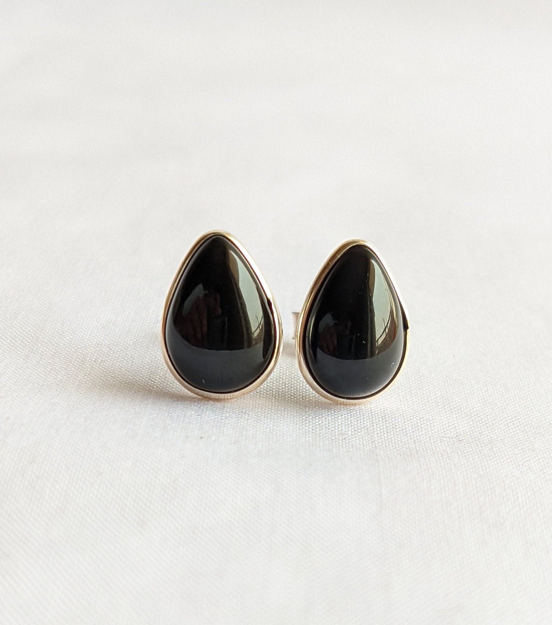 SILVER925 ONYX STUD EARRINGS /シルバー/ピアス Black Onyx Stud Earrings, 925 Sterling Silver Studs, Wedding