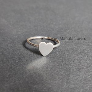 Silver Heart Ring, 925 Sterling Silver Ring, Minimalist Dainty Ring, Valentine Anniversary Gift for Her, Silver Heart Ring, Ring for Love