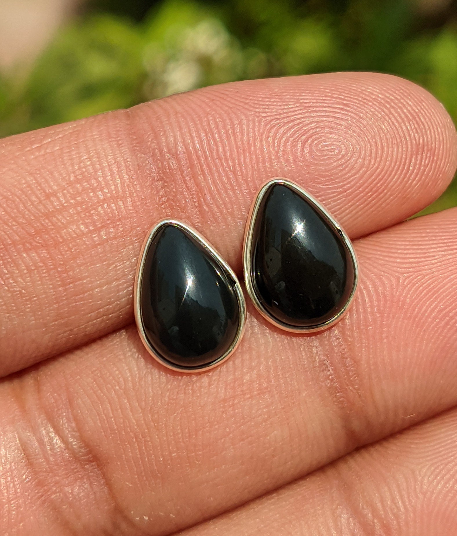 SILVER925 ONYX STUD EARRINGS /シルバー/ピアス Black Onyx Stud Earrings, 925 Sterling Silver Studs, Wedding