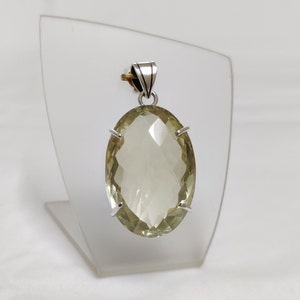 Lemon Topaz Pendant, 925 Sterling Silver, Yellow Gemstone Necklace, Handmade Jewelry, Topaz Jewelry, Faceted Stone Pendant, Women Jewelry