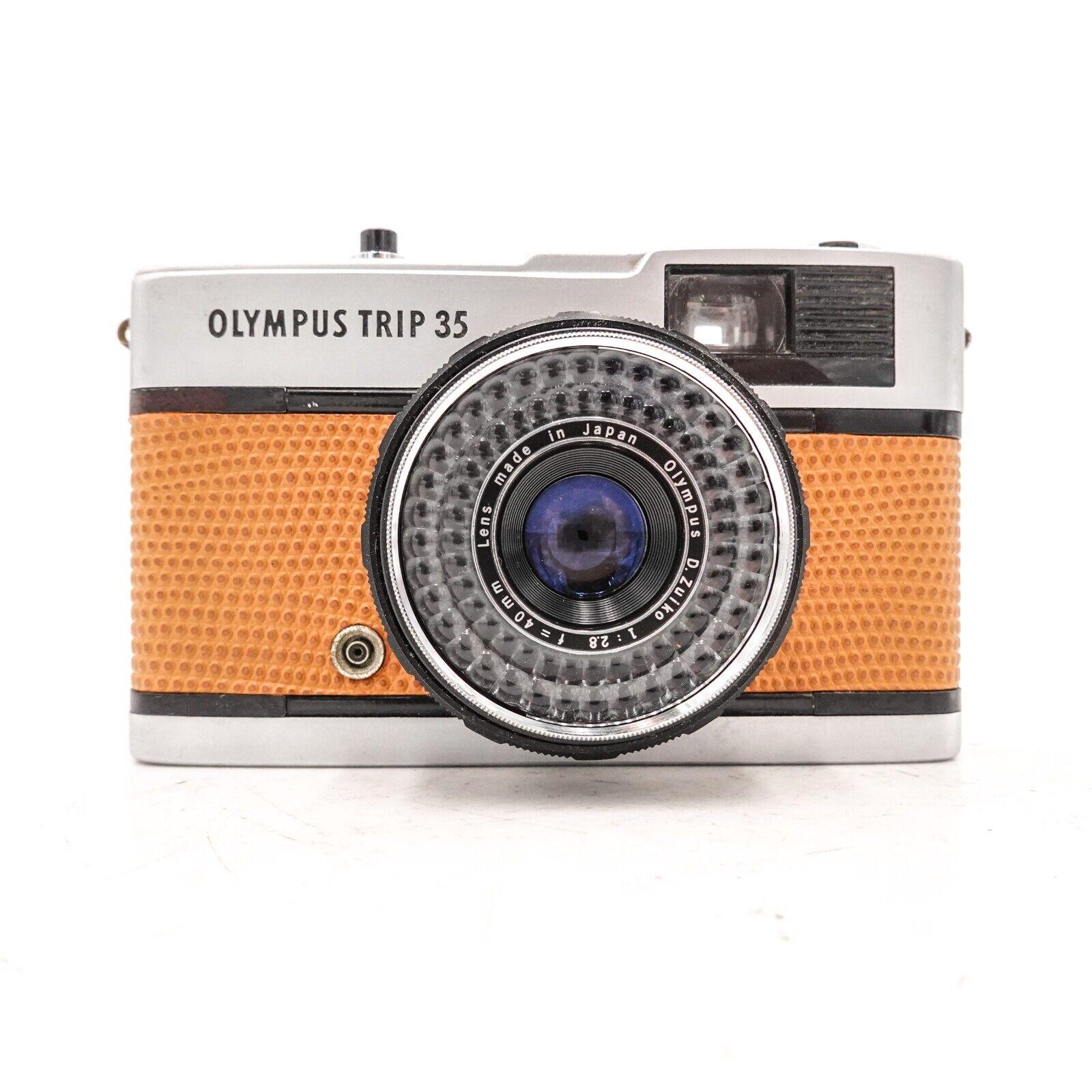 Olympus Trip 35 35mm Film Camera - Custom Tan Leather - Fully