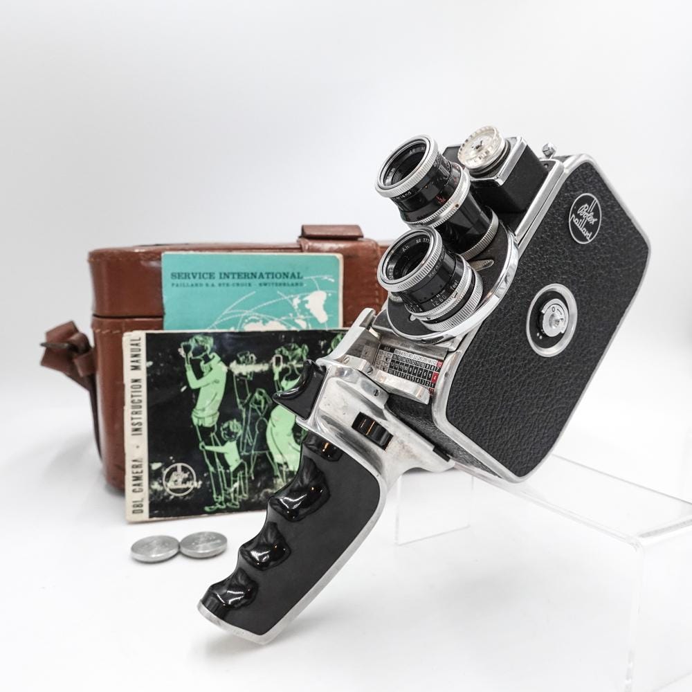 Bolex Paillard D8l Double 8mm Movie Cine Film Camera W/ 2