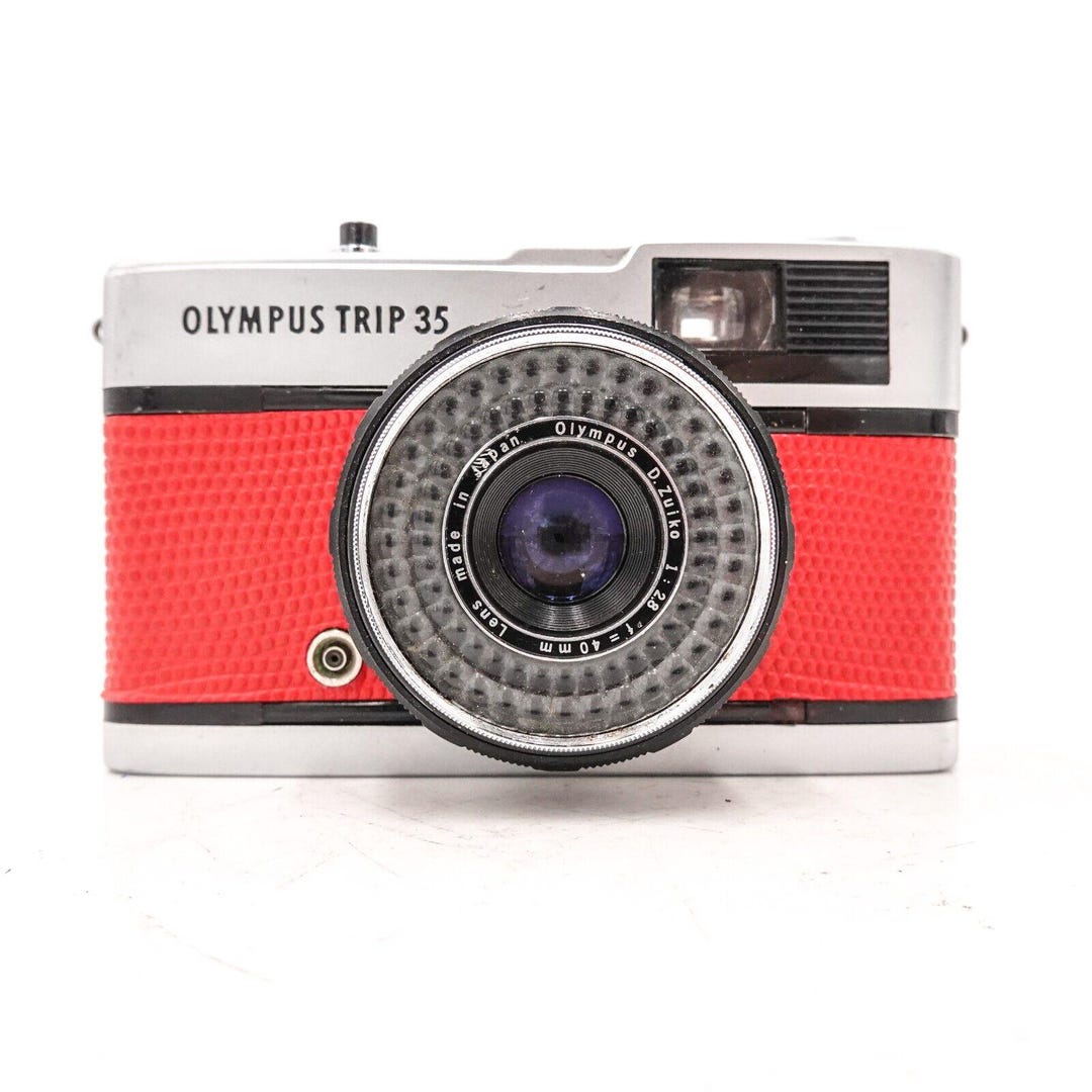 Olympus Trip 35 35mm Film Camera - Custom Red Leather