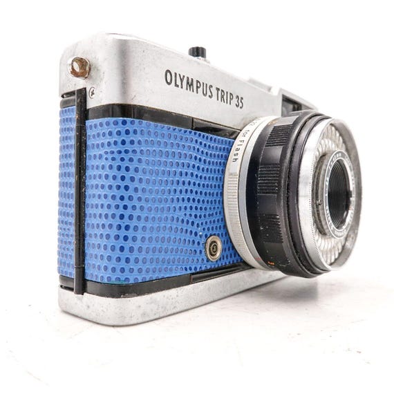 Olympus Trip 35 フィルムカメラ 青 ブルー本革 【公式通販】