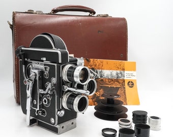 Bolex paillard h8 rex4 double / regular 8mm cine film camera - fully working