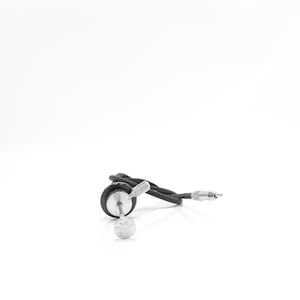May include: A silver-toned, vintage-style microphone with a black cord and a 6.35 mm jack. The microphone has a round, textured head and a small lever. The cord is coiled and connected to the microphone's base.