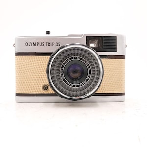 Olympus trip 35 35 mm Filmkamera - benutzerdefiniertes elfenbeinfarbenes Leder - voll funktionsfähig