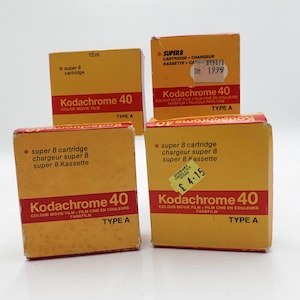 4 x expired kodak kodachrome 40 super 8 film cartridges