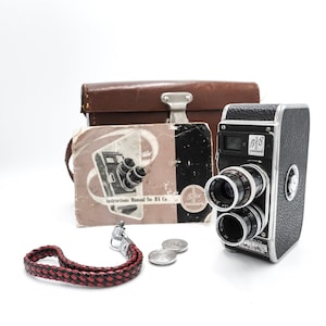 Bolex paillard b8 b-8 double 8mm cine film camera w/2 lens - fully working