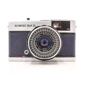 Olympus trip 35 35mm Filmkamera - custom navy Leder - voll funktionsfähige Kamera-5908
