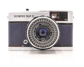 Olympus Trip 35 35mm Film Camera - Custom Navy Leather - Fully