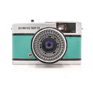 Olympus trip 35 35mm Filmkamera - angepasstes grünes Leder - voll funktionsfähig