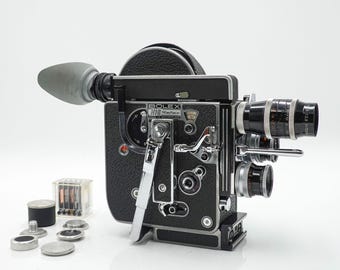 Bolex Paillard H16 Rex-4 16mm Film Camera With Four Kern Switar RX