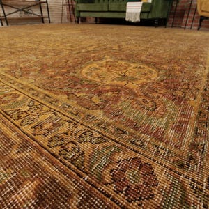 11x14 unique  size handmade rug ,  living room rug, 10&#39;11&quot; X 14&#39;2&quot;Bohemian Brown Yellow  Rug  D116N8519-2