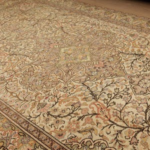 6x9 retro dining room rug, wool rug, 6&#39;3&quot; X 8&#39;10&quot; Turkish rug, D132N9101