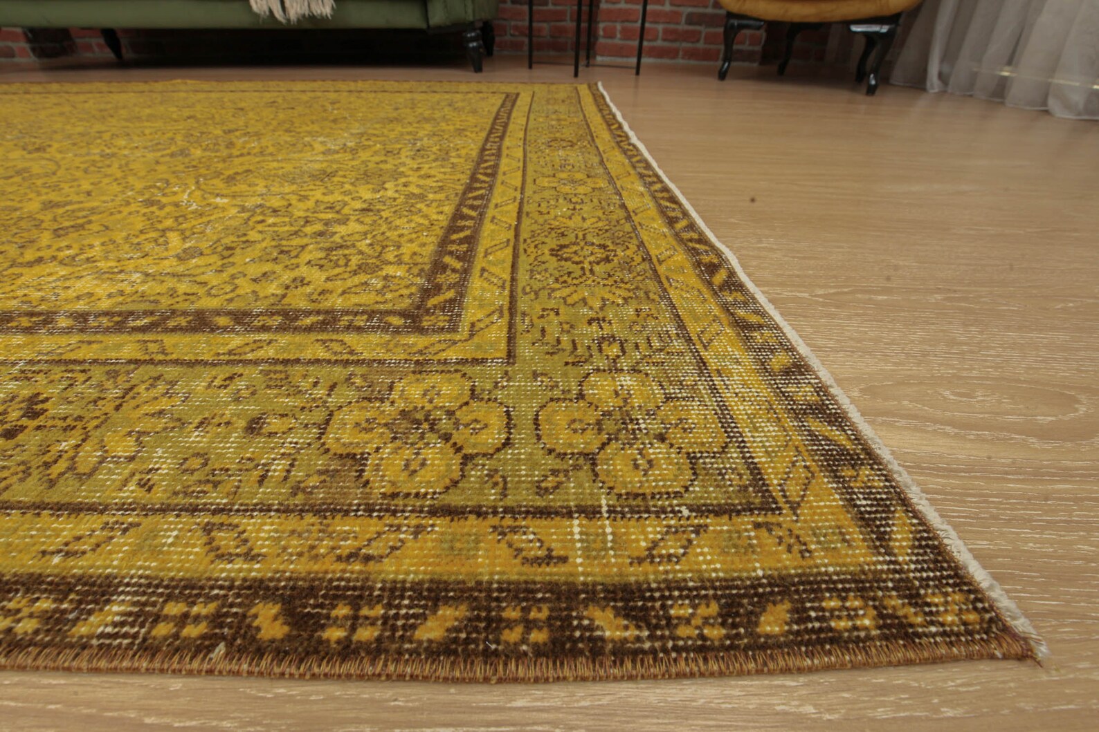 6x10 Yellow Vintage Rug Handmade Rug6'5 X Etsy