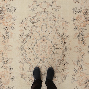 7x11 retro living room rug, dining room rug, rustic rug, 6&#39;6&quot; X 10&#39;9&quot;  bedroom rug, D74N5986