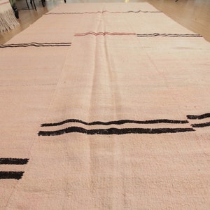 5x12 dining room hemp rug, flat woven rug, 5'5" X 12'2" Turkish rug, D74N6693