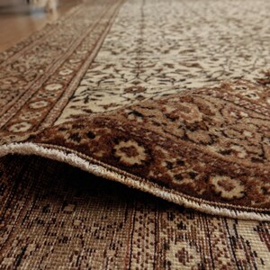 6x9 vintage beige brown rug, dining room rug, 6&#39;2&quot; X 9&#39;5&quot;  Bed Plan Rug D133N9077