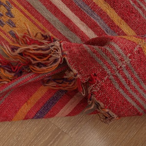 5x7 Boho Red Yellow embroidered Nomadic Antique Kilim Rug ,Turkish Rug ,5&#39;1&quot; X 7&#39;  Rustic Rug , D25N2982