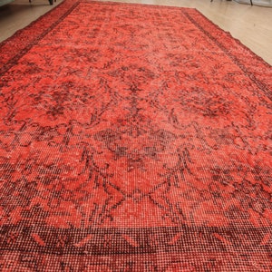 5x9 oriental rug, bedroom rug, 5&#39;1&quot; X 9&#39;1&quot;, wool orange rug, D60N4710