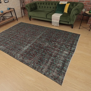 6x9 Vintage Handmade Rug,  minimal office rug, 5&#39;11&quot; X 8&#39;10&quot; Area Rug D72N4911